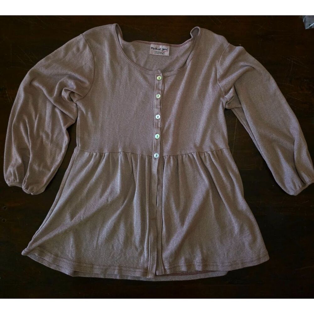 Michael Stars Vintage Y2K one size fits most babydoll top pink metallic color
